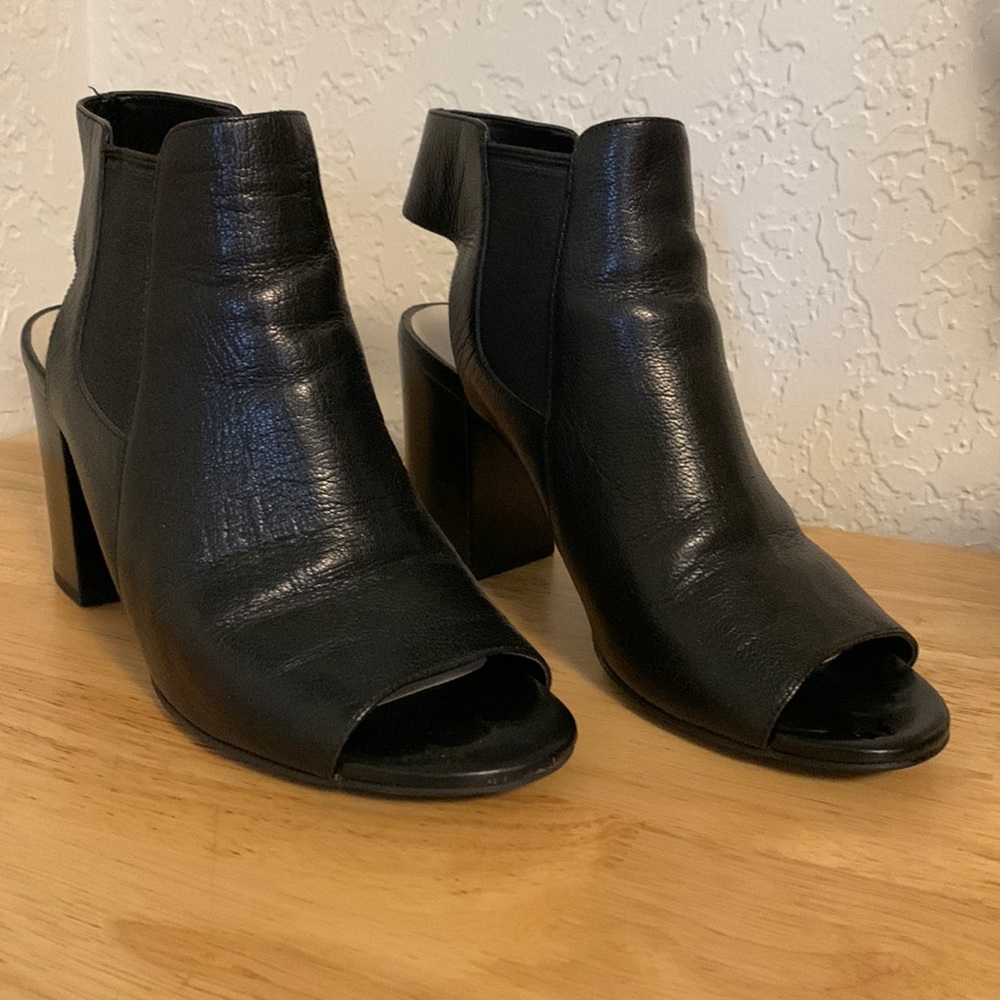 Cole Haan open toe heel boot shoe 7.5 black